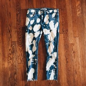 Zara bleached spotted jeans